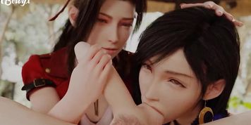 Tifa and Aerith Foursome