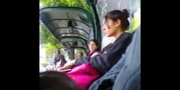 Bus Stop Flash Next to Gypsy Girl!!