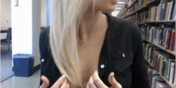 Stripping in Public Library Hidden Cam