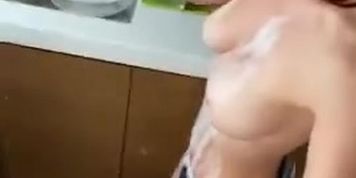 SashaBae / LovelyKittie / Myonlinegirl_ Topless Cleaning
