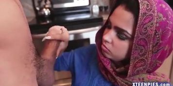 Arab teen Ada twat filled with hot spunk after getting boned