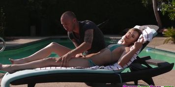 Chad fuck Jillian Jansons asshole on the poolside (Jillian Brookes)
