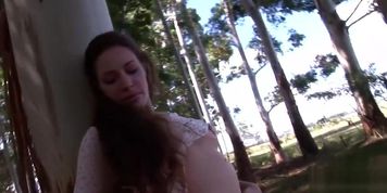 Naughty Nina flashes in the woods (Nikita Williams, Nina Dolci)