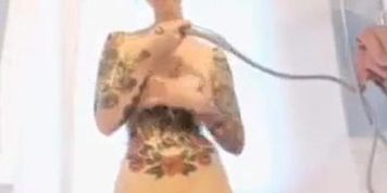 Tattooed Girl In The Bath Tub
