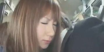 OMG! public handjob in bus and he cums on passenger!