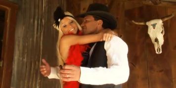Rikki Six riding a big dick in this XXX Western Parody
