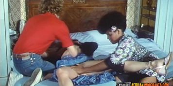EXPLOITED AFRICAN IMMIGRANTS - Vintage Interracial Rough Fuck Orgy with Black Immigrant Babe