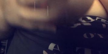 Bored BBW nipple flash  (Nipple Play)