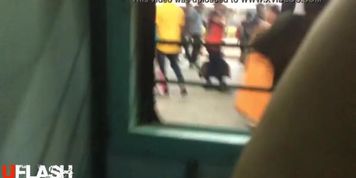 Indian flashing from running train