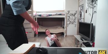 TUTOR4K. Hot preceptor has wet hole rammed by mentee who is three times younger