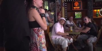 Brunette Euro girl gets fucked in public
