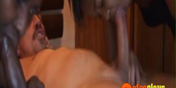Nasty dude stuffing the cheapest Afro slut like crazy
