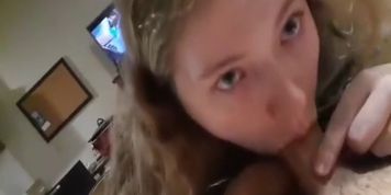 Sexy Redhead Step sister loves to deepthroat her step brother's cock!