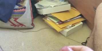 Boy cums on the floor. Balls were full!
