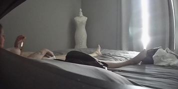 Hot wife milf caught bedroom masturbating watching porn