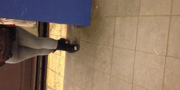 Candid Booty on Train Platform