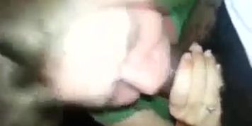 White chick sucking on a big fat black
