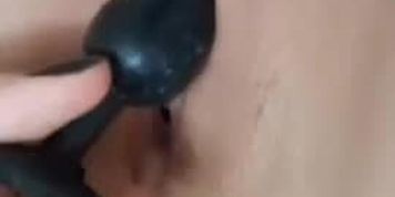 Amazing girl with anal plug