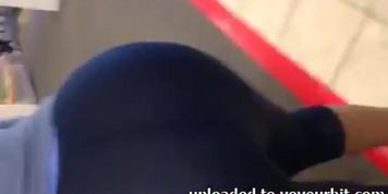 Super fat black ass in see thru leggings