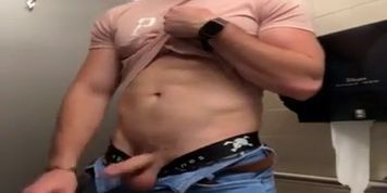 College Frat Guy Jerks Off In Bathroom