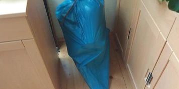 Plastic trash bag bagging breathplay
