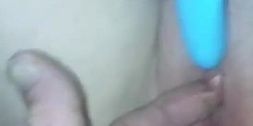 Getting my girl off rough with big dildo