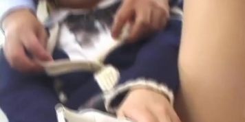 Horny Japanese teen Tukushi Saotome is masturbating in a solo porn video