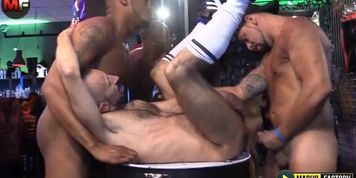 MachoFactory Quawn and Bruno Use Dominiques Mouth And Ass In Berlin Store