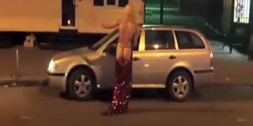 Drunk masked blonde sexy ass