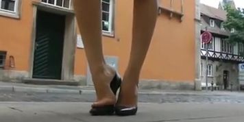 Walking n teasiing in high heels