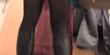 Torn pantyhose in a fitting room