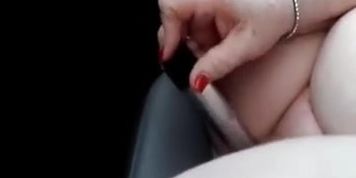 Granny orgasm outdoor