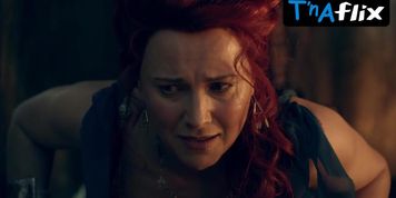 Lucy Lawless Breasts Scene  in Spartacus: Gods Of The Arena