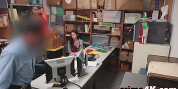 The only way fot this teen thief to earn back her freedom is to give her pussy and she does it