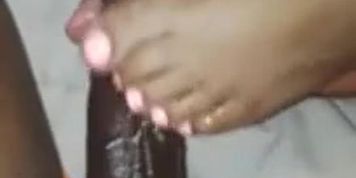 BBC foot tease and cum