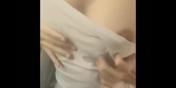 Sexy girl show her big tits beautiful tits