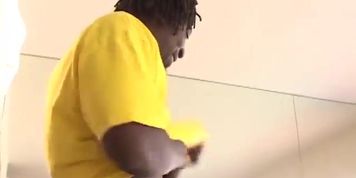 Sweet ebony MILF fucked rough