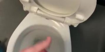 Playing with myself in the public toilets with big cumshot 