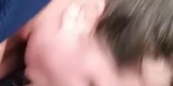 Sucking Daddy's cock in the car