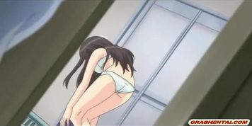 Japanese anime schoolgirl gets squeezing her boobs and fingering clitoris