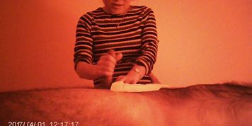 Open Mouth Chinese Handjob