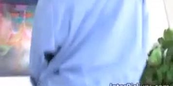 Redhead teen gets mouth and cunt filled by black rod
