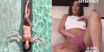 Bffs Carolina Abril &Amp; Penelope Cross Enjoy Nasty Lesbian Screw By The Pool - A Girl Knows