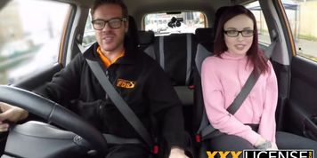 Sexy redhead Chloe gets her ass fucked instead of learning how to drive (Chloe Carter)