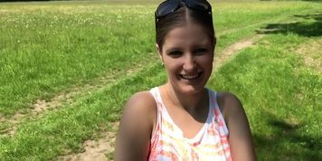 Girl fucks in nature in all holes