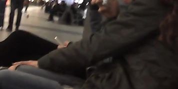 Blind reaction subway flash teens
