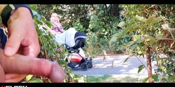 2 women with pram versus 2 young people