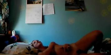 Stunning blonde girl is masturbating on webcam