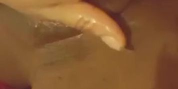 Sexy ebony fingering her wet  pussy 