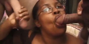 Chunky Ebony Sucks On Two Cocks (Take Two)